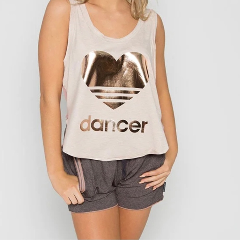 💜 Sugar and Bruno 💜 Dancer Peach Tank NWT Youth One Size